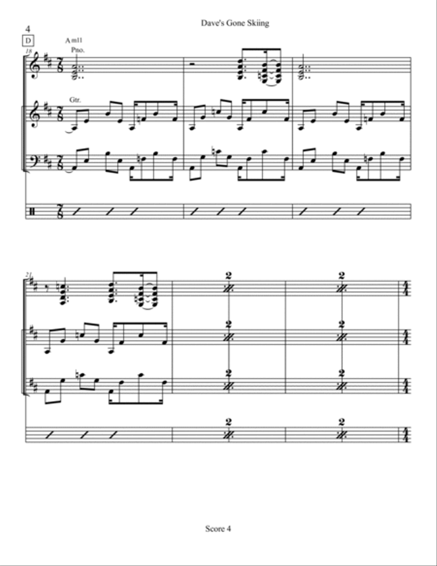 Dave's Gone Skiing Jazz Ensemble scores gallery preview page 4