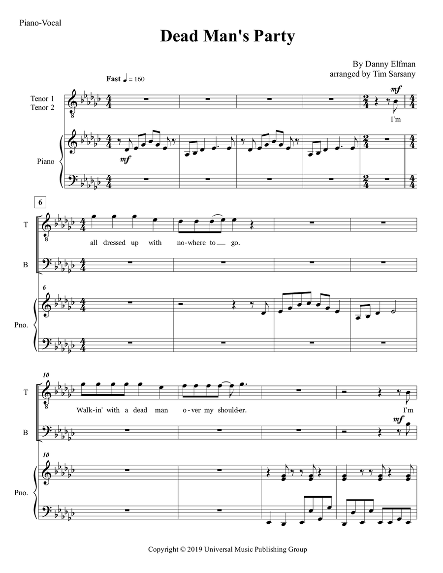 Dead Man's Party TTBB scores gallery preview page 1