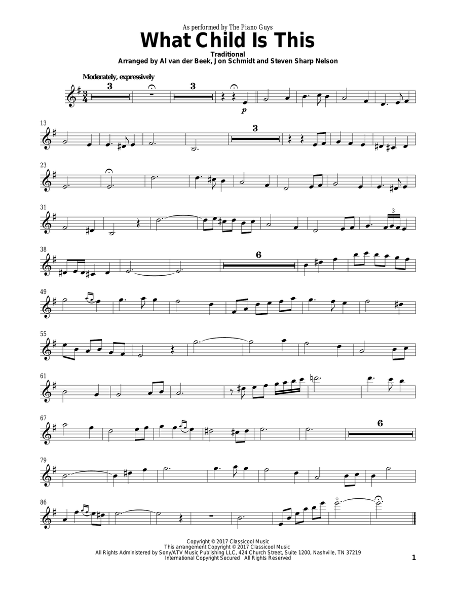 What Child Is This Violin Solo scores gallery preview page 1