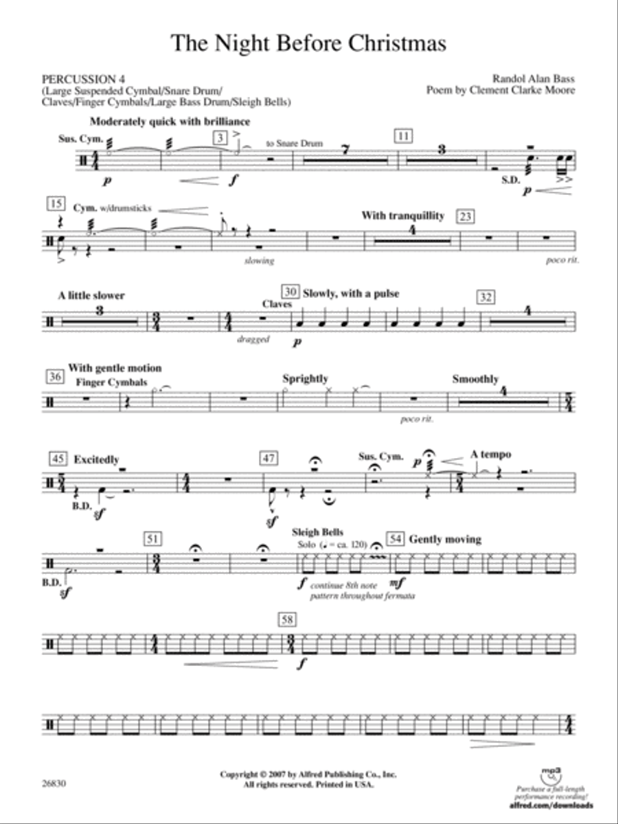 The Night Before Christmas: 4th Percussion Concert Band scores gallery preview page 1