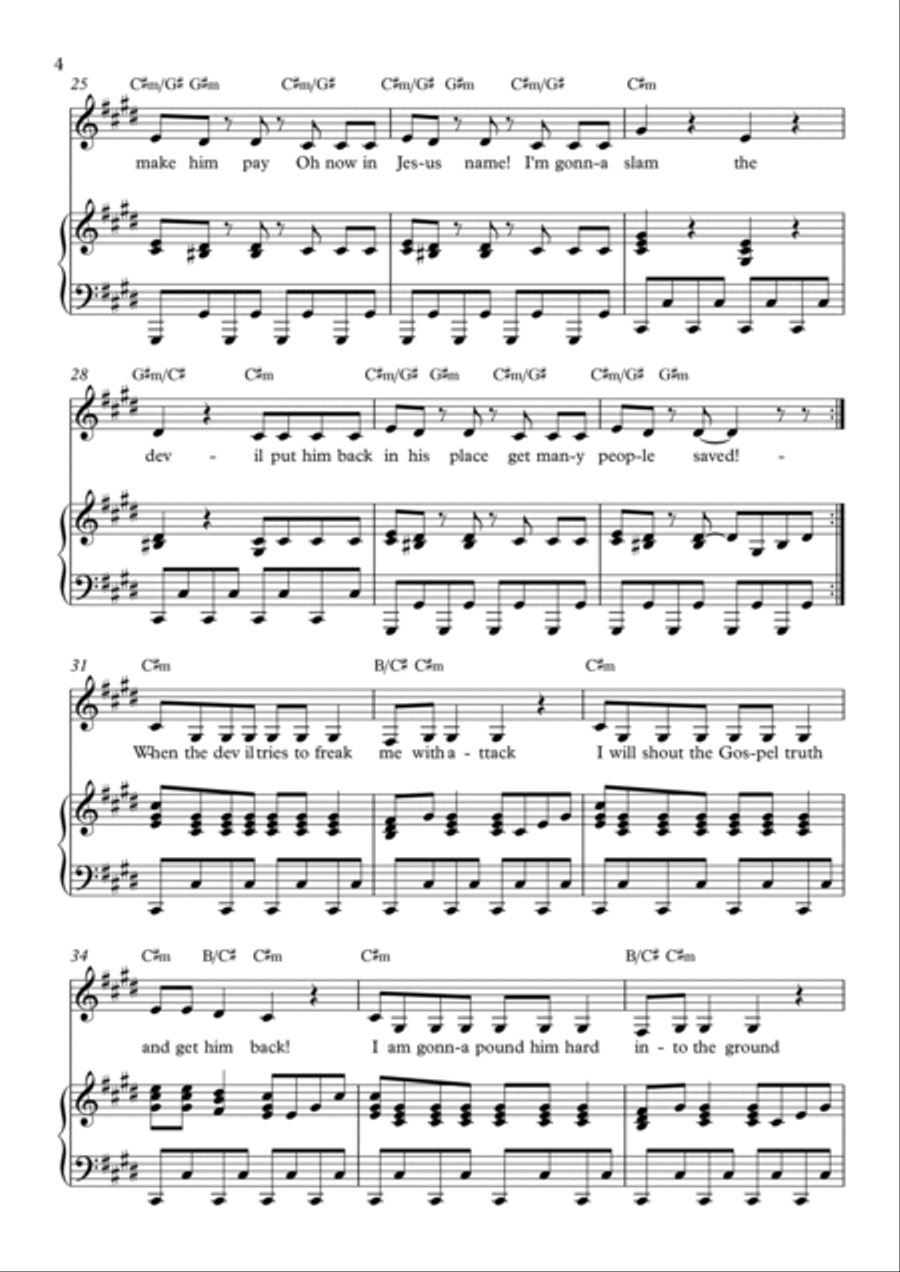 Slam The Devil Slam The Devil Piano, Vocal, Guitar scores gallery preview page 4