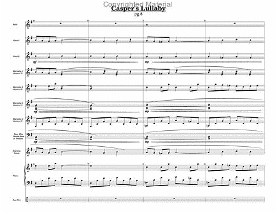 Casper's Lullaby Percussion Ensemble scores gallery preview page 5