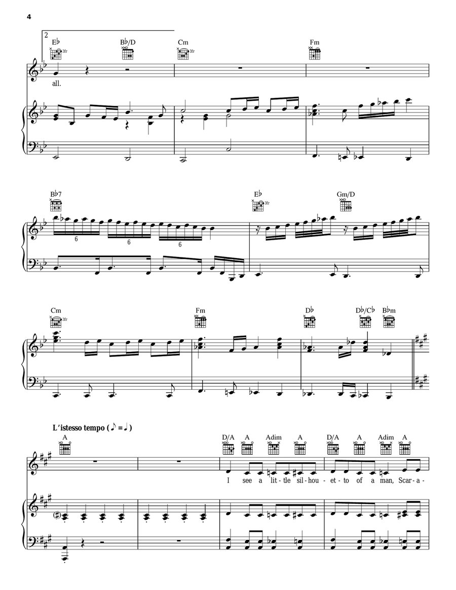 Bohemian Rhapsody Acoustic Guitar scores gallery preview page 4