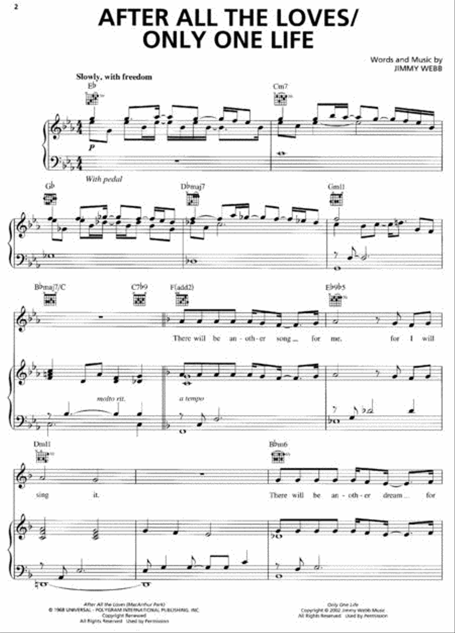 Michael Feinstein - Only One Life Piano, Vocal, Guitar scores gallery preview page 2