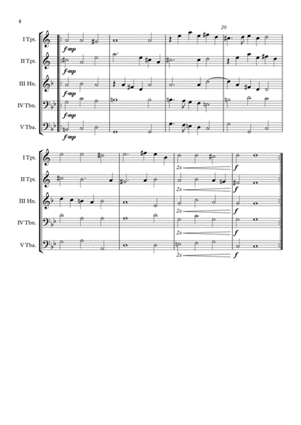 Galliard 6b. (William Brade) Brass Quintet arr. Adrian Wagner image number null