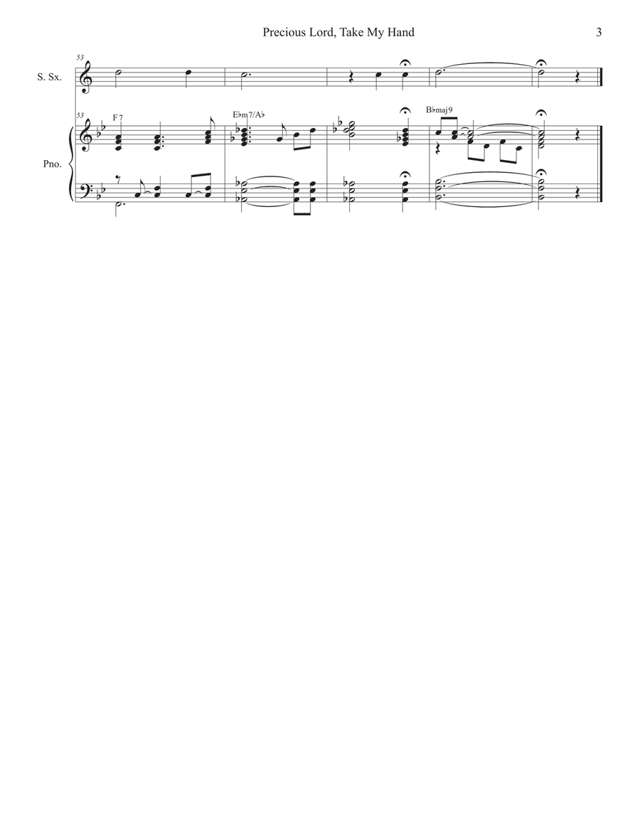 Precious Lord, Take My Hand (Soprano Saxophone and Piano) Soprano Saxophone scores gallery preview page 4