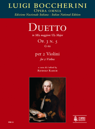 Book cover for Duetto Op. 3 No. 5 (G 60) in E flat Major for 2 Violins