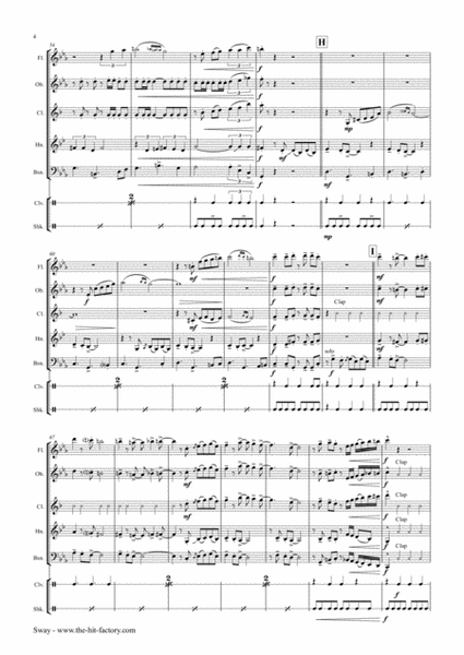 Sway (Quien Sera) by Dean Martin Woodwind Quintet - Digital Sheet Music