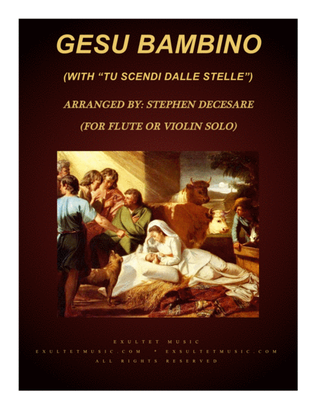 Book cover for Gesu Bambino (with "Tu Scendi Dalle Stelle") (for Flute or Violin solo and Piano)
