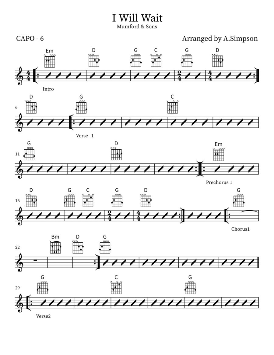 I Will Wait I Will Wait Acoustic Guitar scores gallery preview page 1