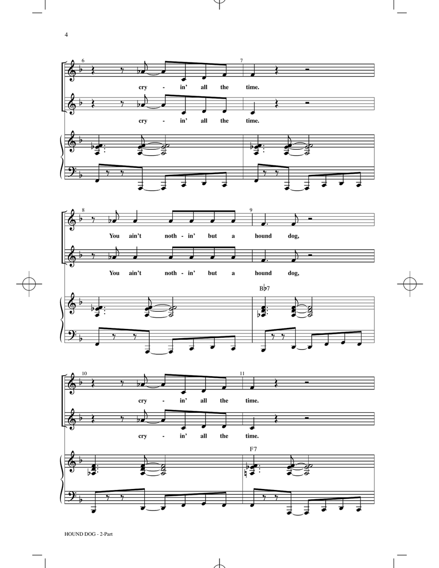 Hound Dog (arr. Kirby Shaw) 2-Part scores gallery preview page 2
