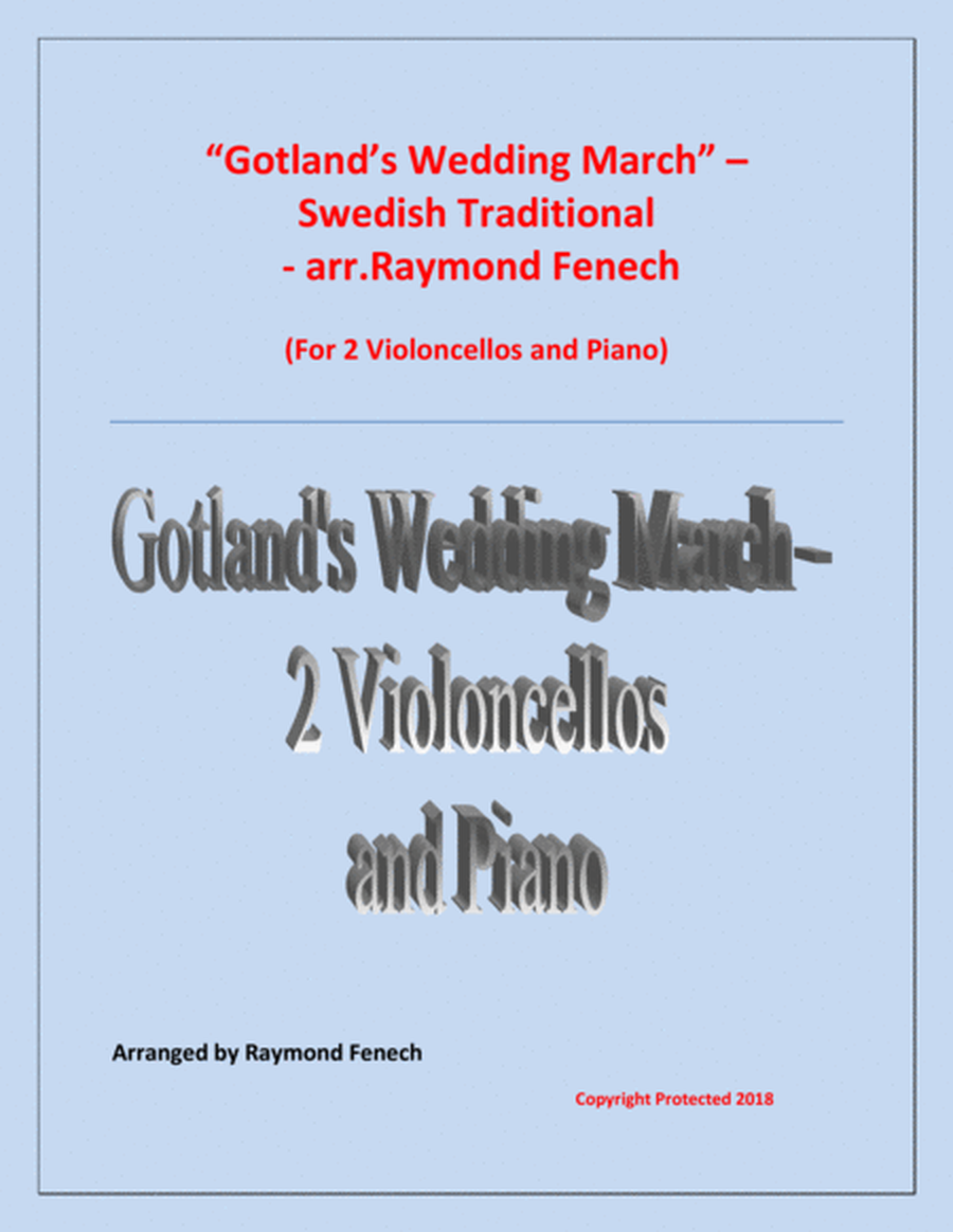 Gotland's Wedding March - Traditional - 2 Violoncellos and Piano image number null