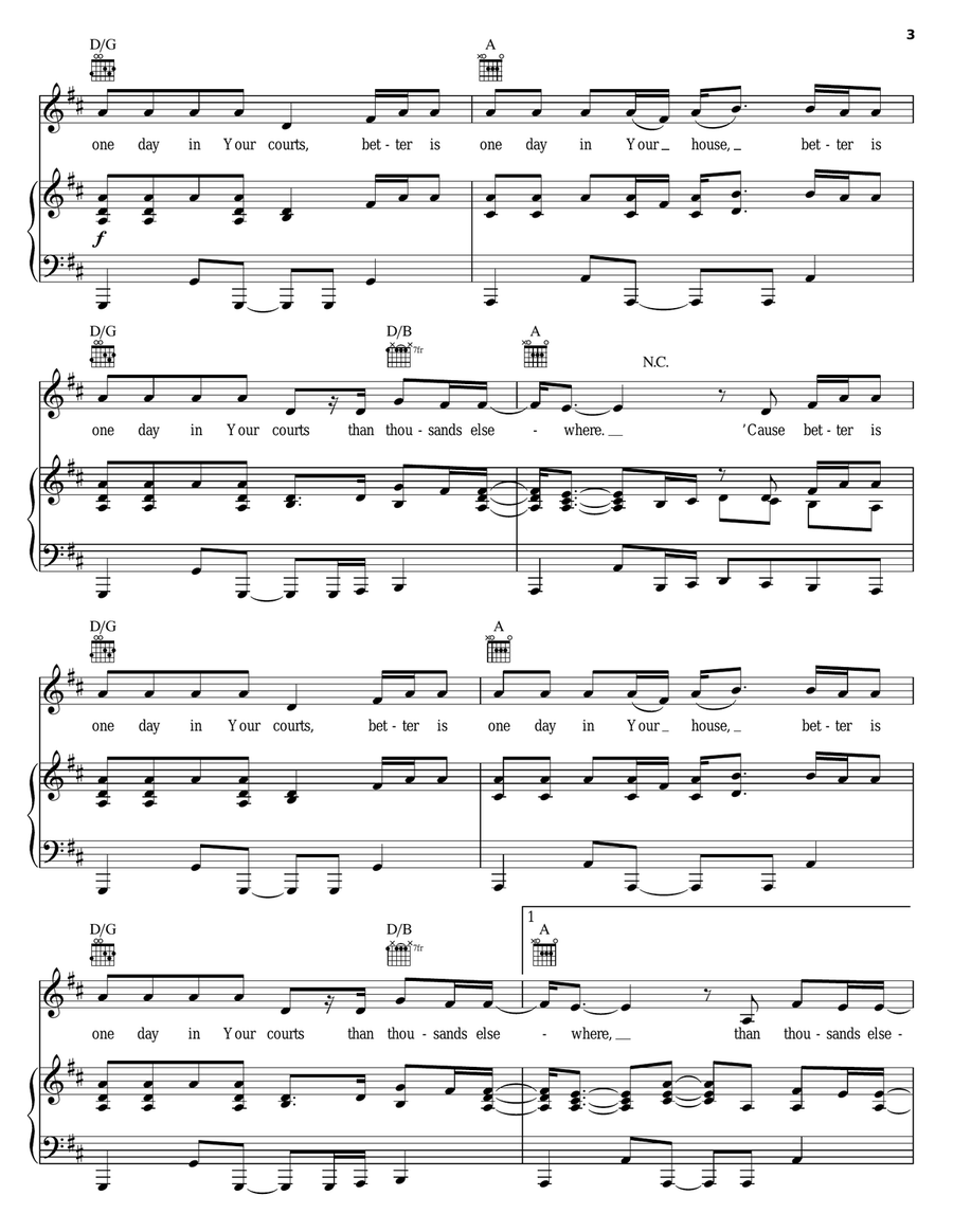 Better Is One Day Piano, Vocal, Guitar scores gallery preview page 3