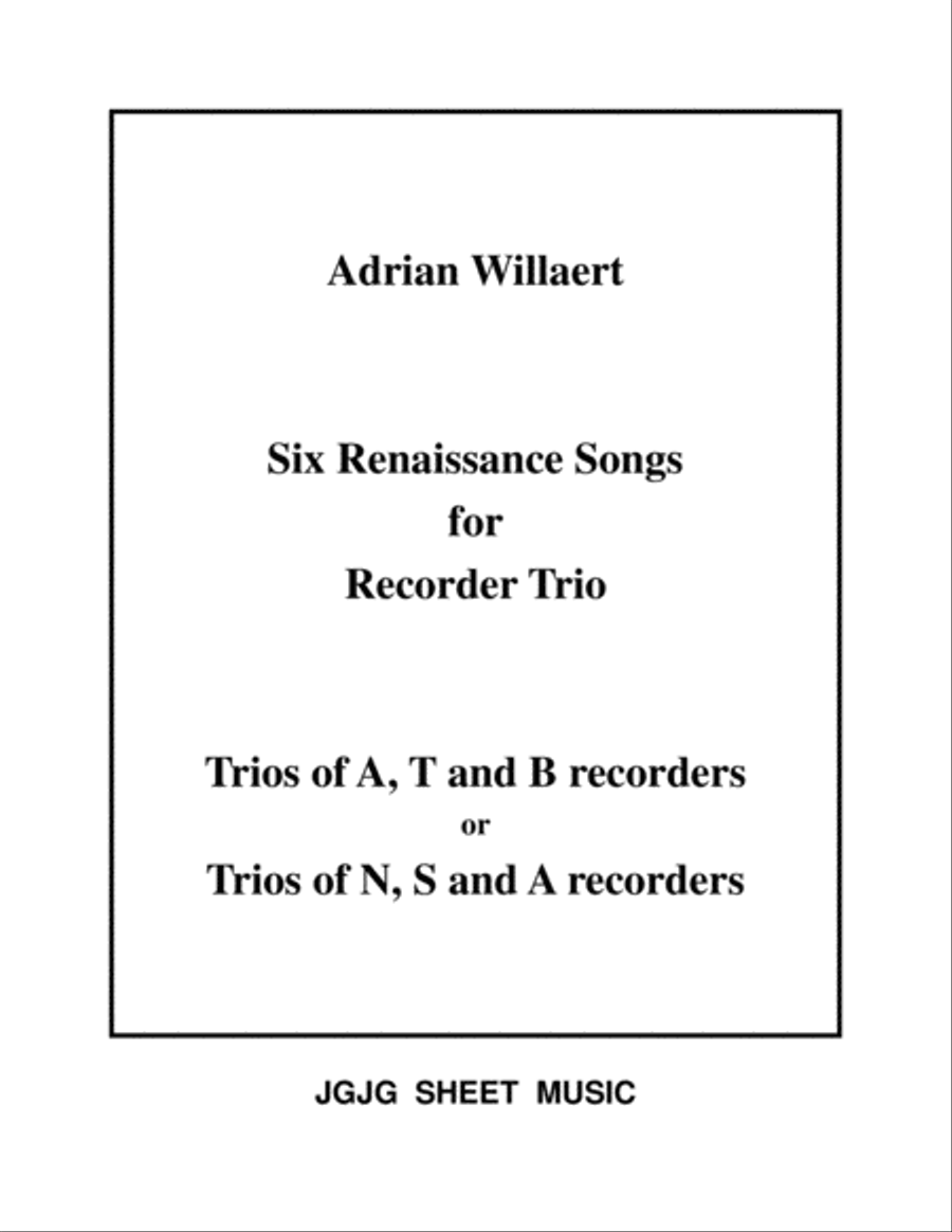 Renaissance recorder sheet music outlet