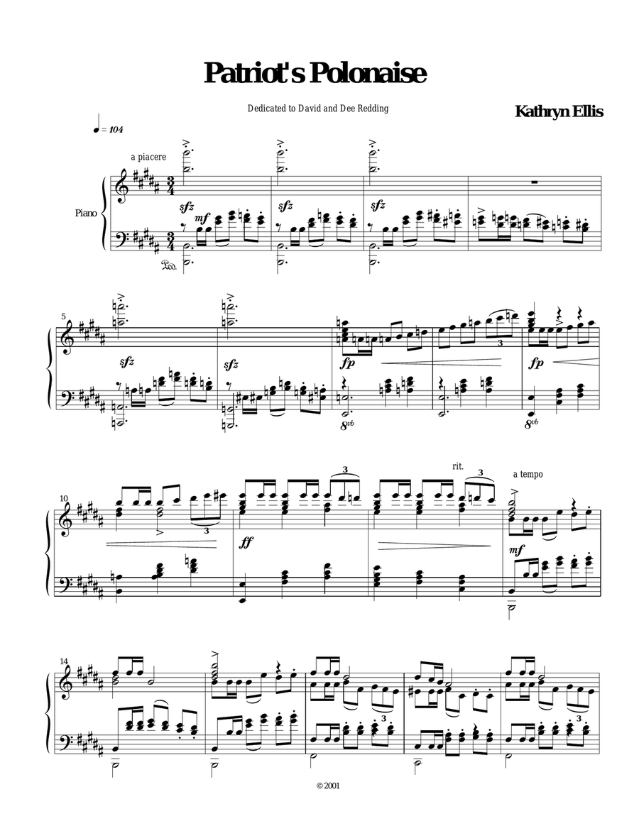 Patriot's Polonaise Piano Solo scores gallery preview page 1