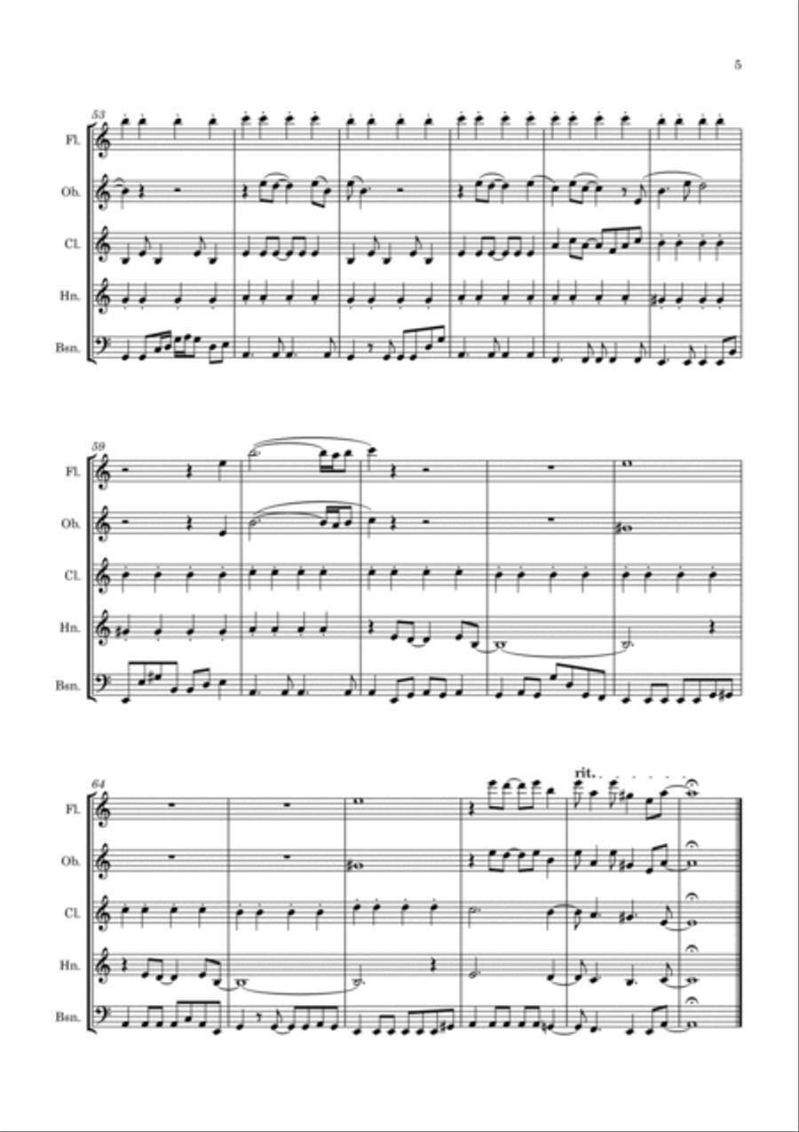 Now And Then Woodwind Quintet scores gallery preview page 6