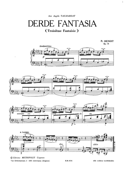 Derde Fantasia - Fantasia nr. 3 for Piano Solo