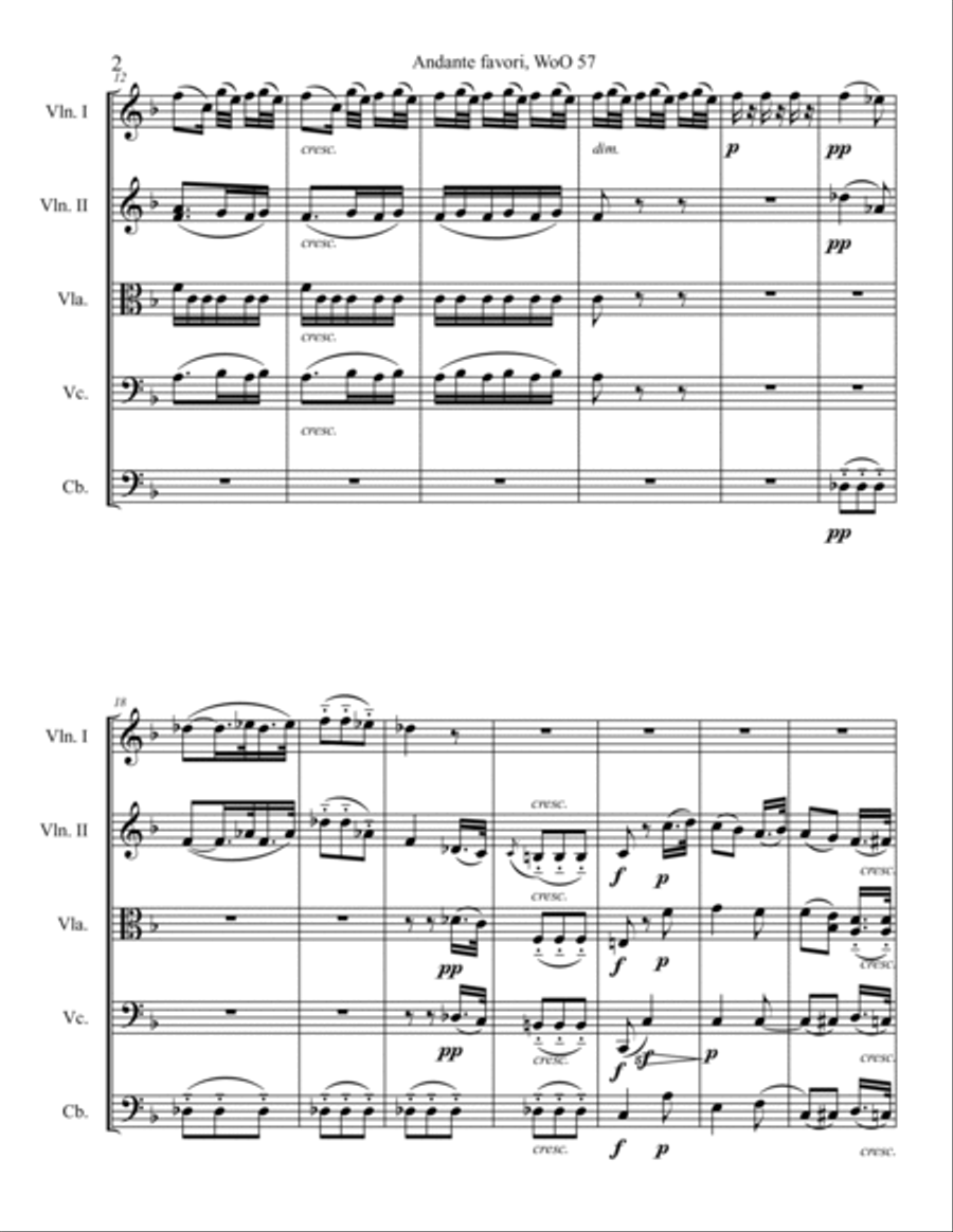 Andante Favori String Orchestra scores gallery preview page 2