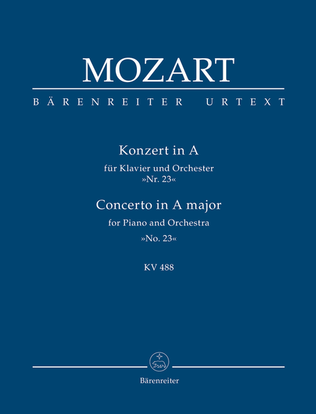 Book cover for Concerto A major, KV 488
