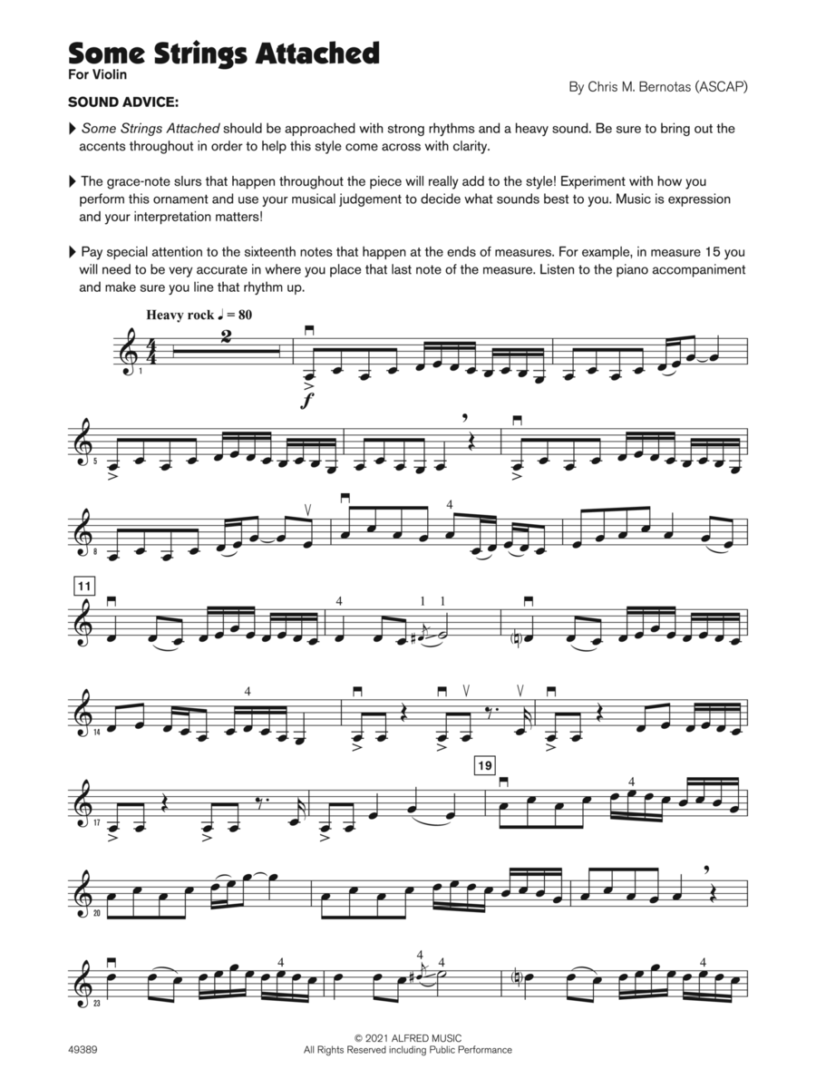 Some Strings Attached (Sound Innovations Soloist, Violin) Small Ensemble scores gallery preview page 1