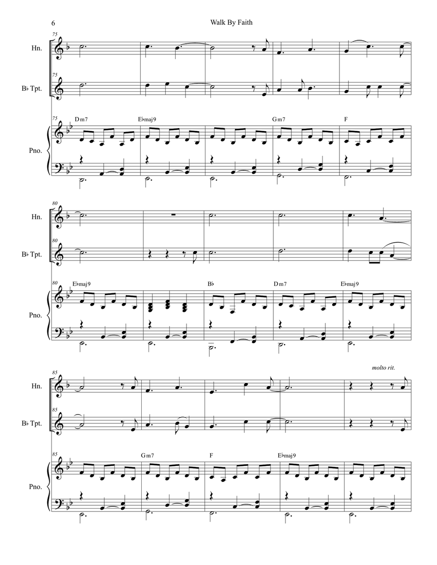 Walk By Faith Brass Duet scores gallery preview page 6