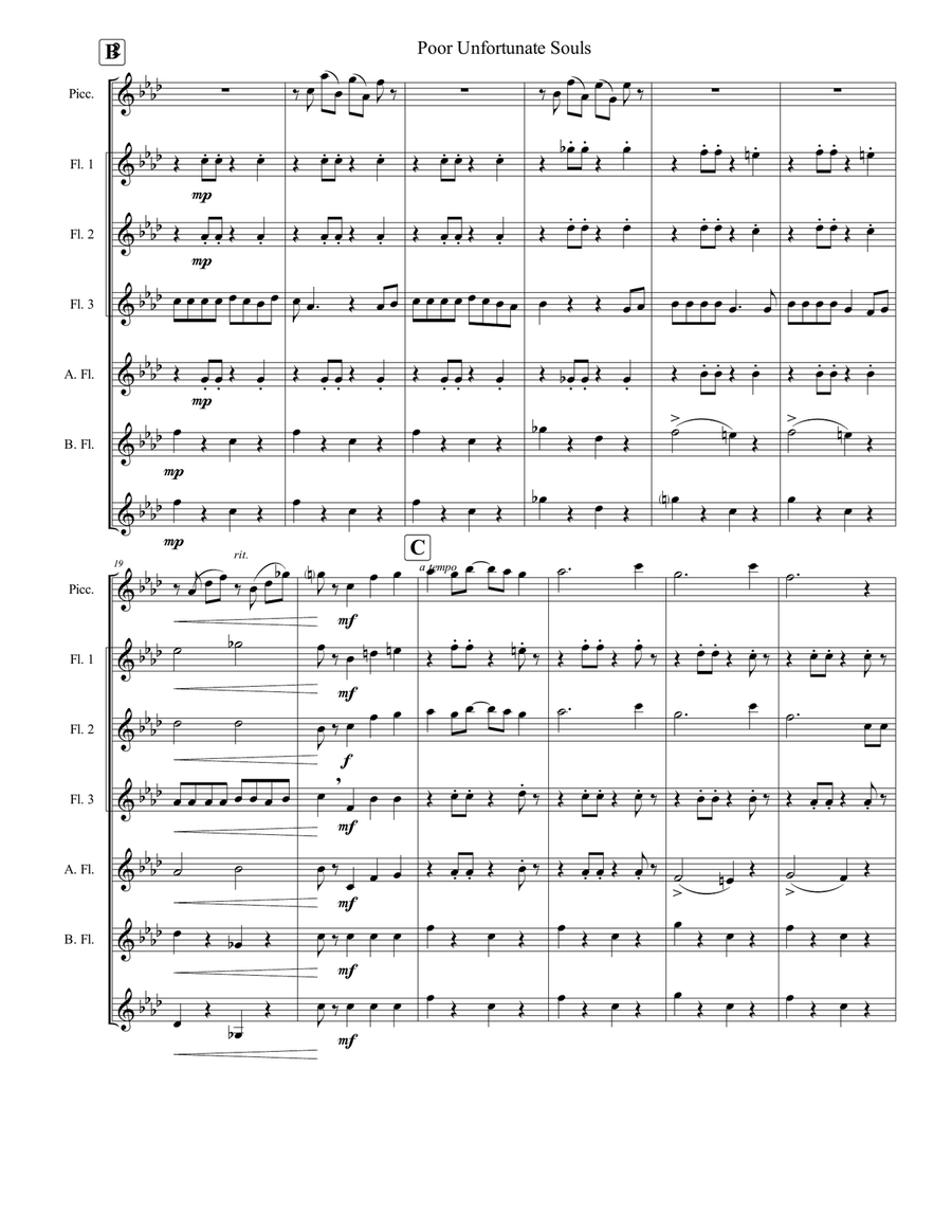 Poor Unfortunate Souls Poor Unfortunate Souls Flute Choir scores gallery preview page 3