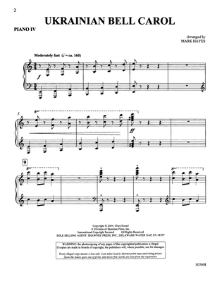Ukrainian Bell Carol (Piano Quartet - Four Pianos) - Piano IV