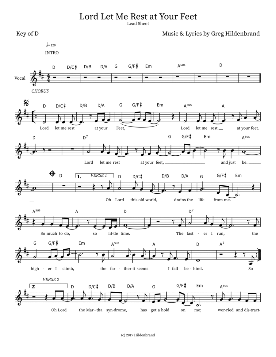 Lord Let Me Rest at Your Feet Acoustic Guitar scores gallery preview page 1
