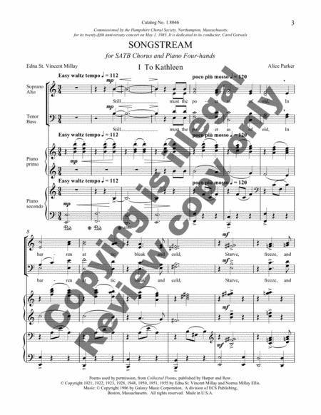 Songstream (Two 4-hand piano scores)