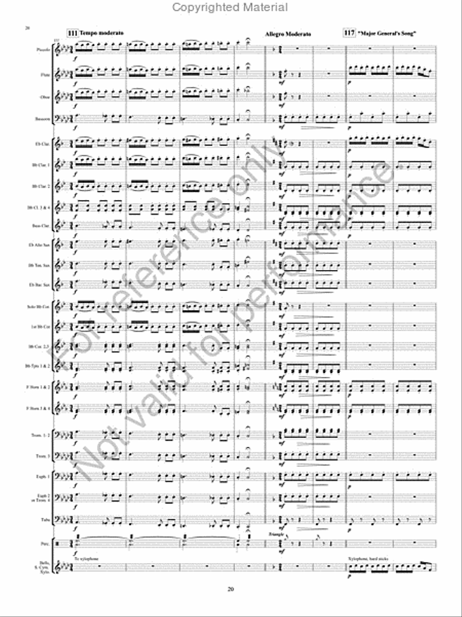 The Pirates of Penzance Concert Band scores gallery preview page 21