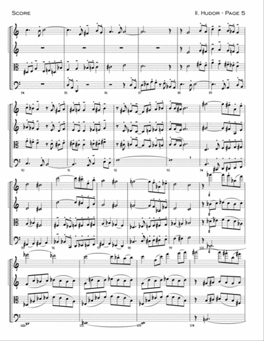 The Four Elements - II. Hudor String Quartet scores gallery preview page 5