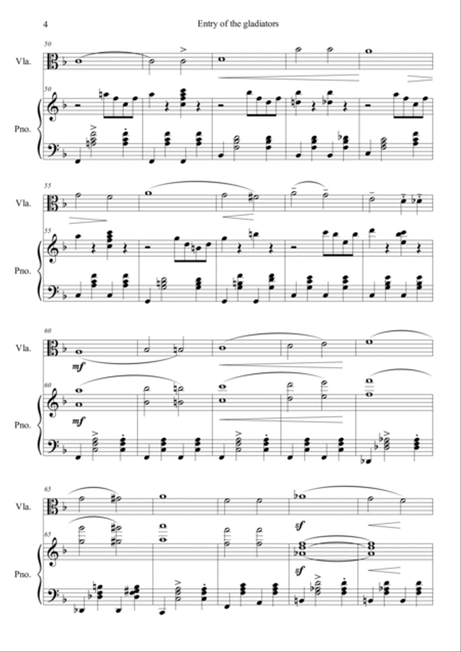 Entry of the Gladiators Viola scores gallery preview page 4