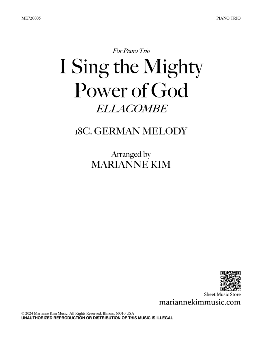 I Sing the Mighty Power of God (ELLACOMBE)