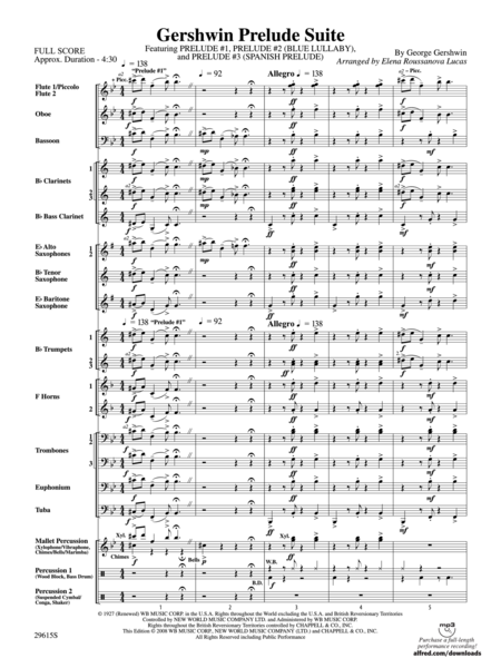 Gershwin Prelude Suite (Featuring Prelude #1, Prelude #2 (Blue Lullaby) and Prelude #3 (Spanish Prelude)) (score only) image number null