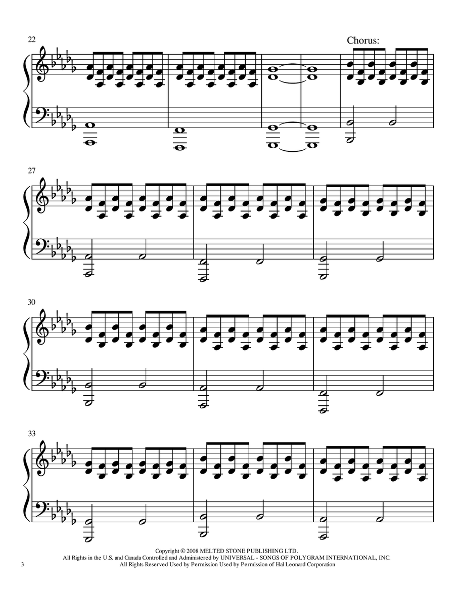 Hometown Glory Piano Solo scores gallery preview page 3