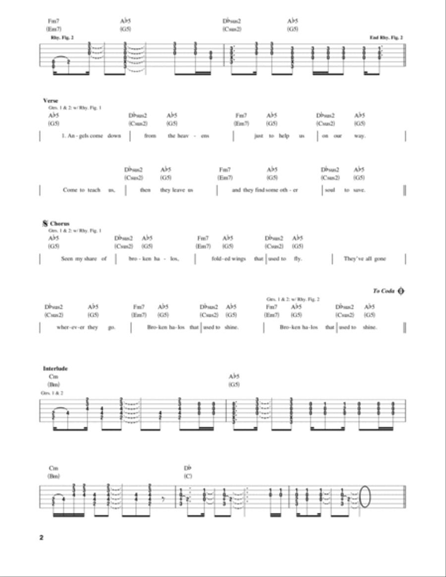 Broken Halos Electric Guitar scores gallery preview page 2