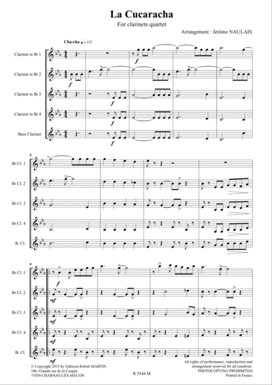 Cucaracha, la Clarinet scores gallery preview page 2