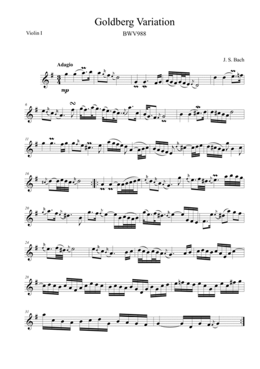 Goldberg Variation Aria (BWV 988) image number null