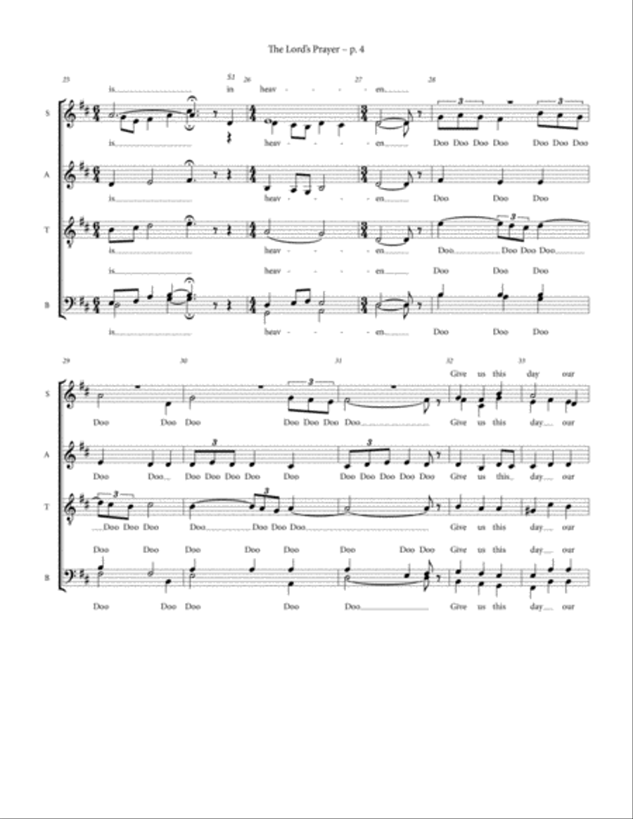 The Lord's Prayer 4-Part scores gallery preview page 4
