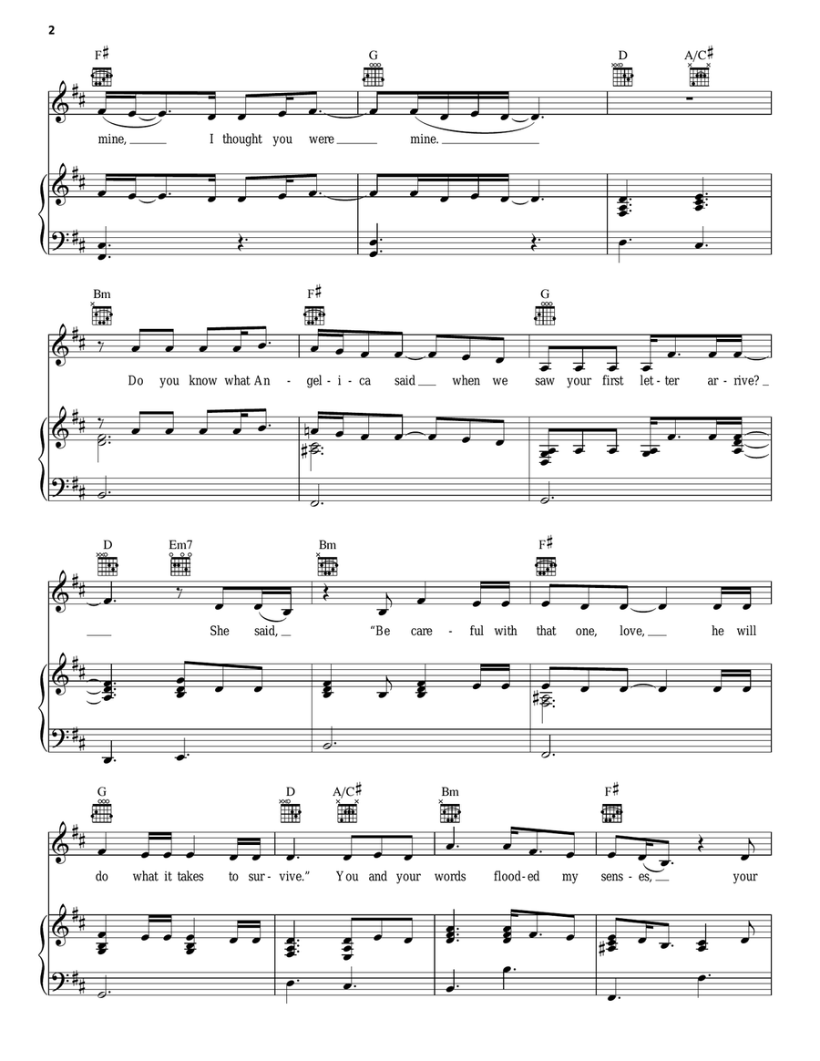 Burn Piano, Vocal, Guitar scores gallery preview page 2