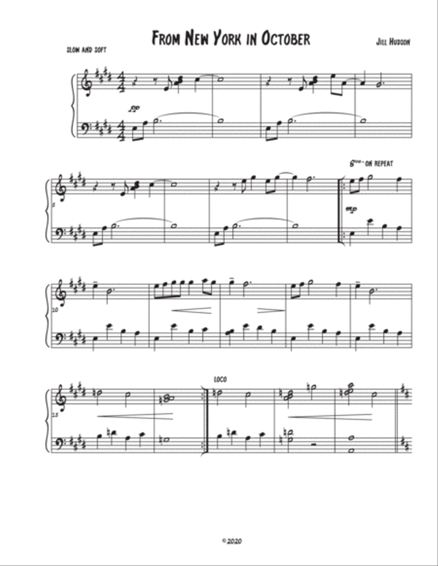 From New York In October Piano Solo scores gallery preview page 2