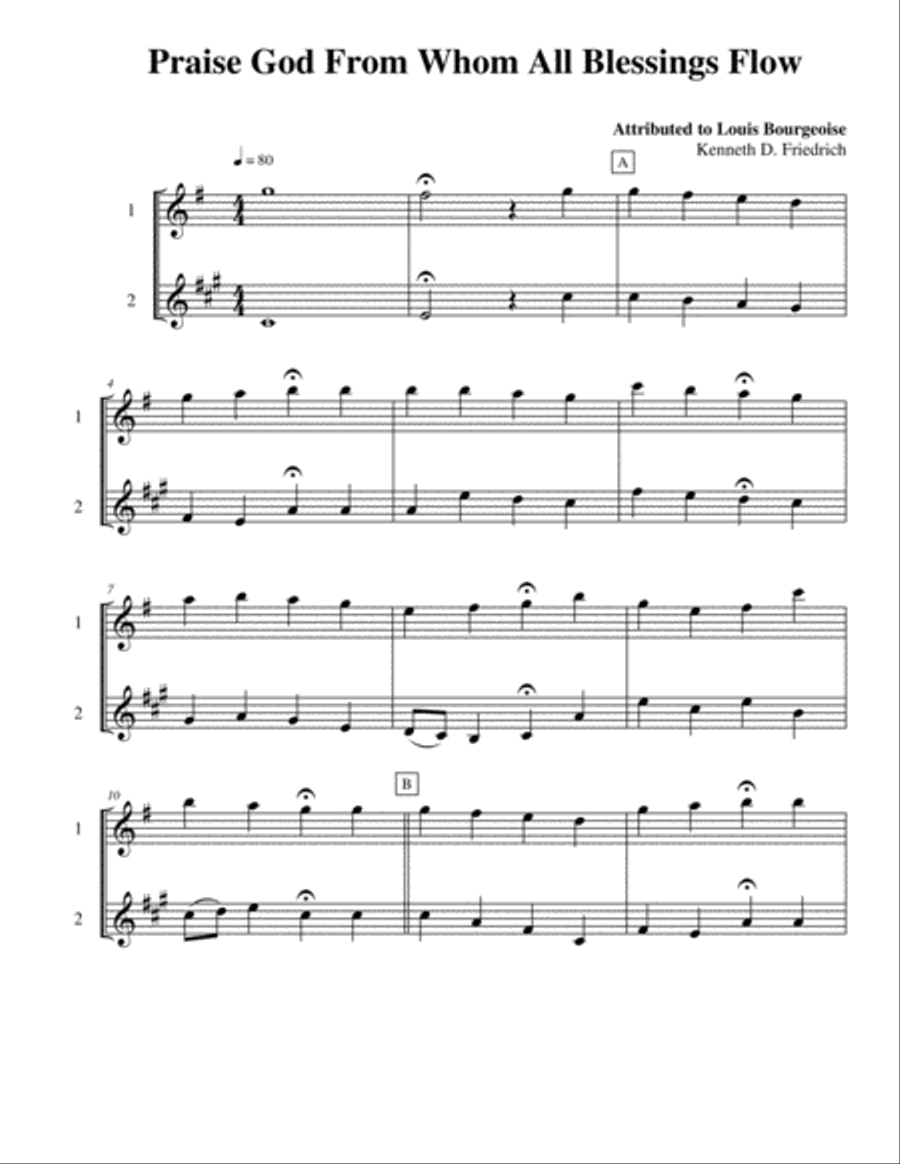 Ten Selected Hymns for the Performing Duet, Vol. 8 - flute and trumpet Flute scores gallery preview page 3