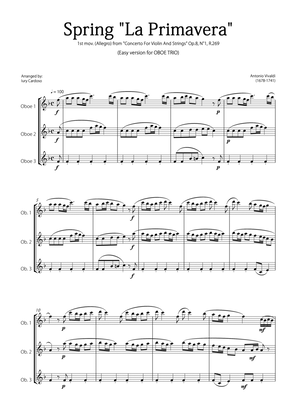 "Spring" (La Primavera) by Vivaldi - Easy version for OBOE TRIO