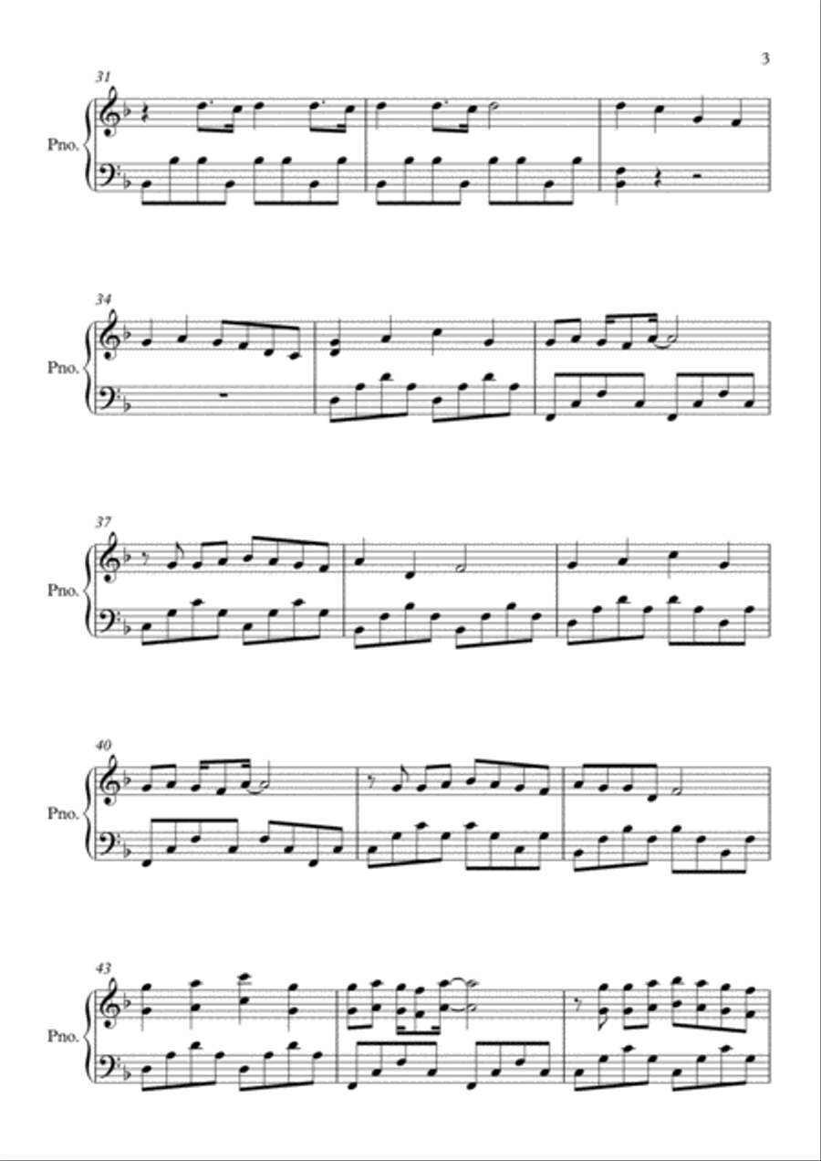 Counting Stars Piano Solo scores gallery preview page 3