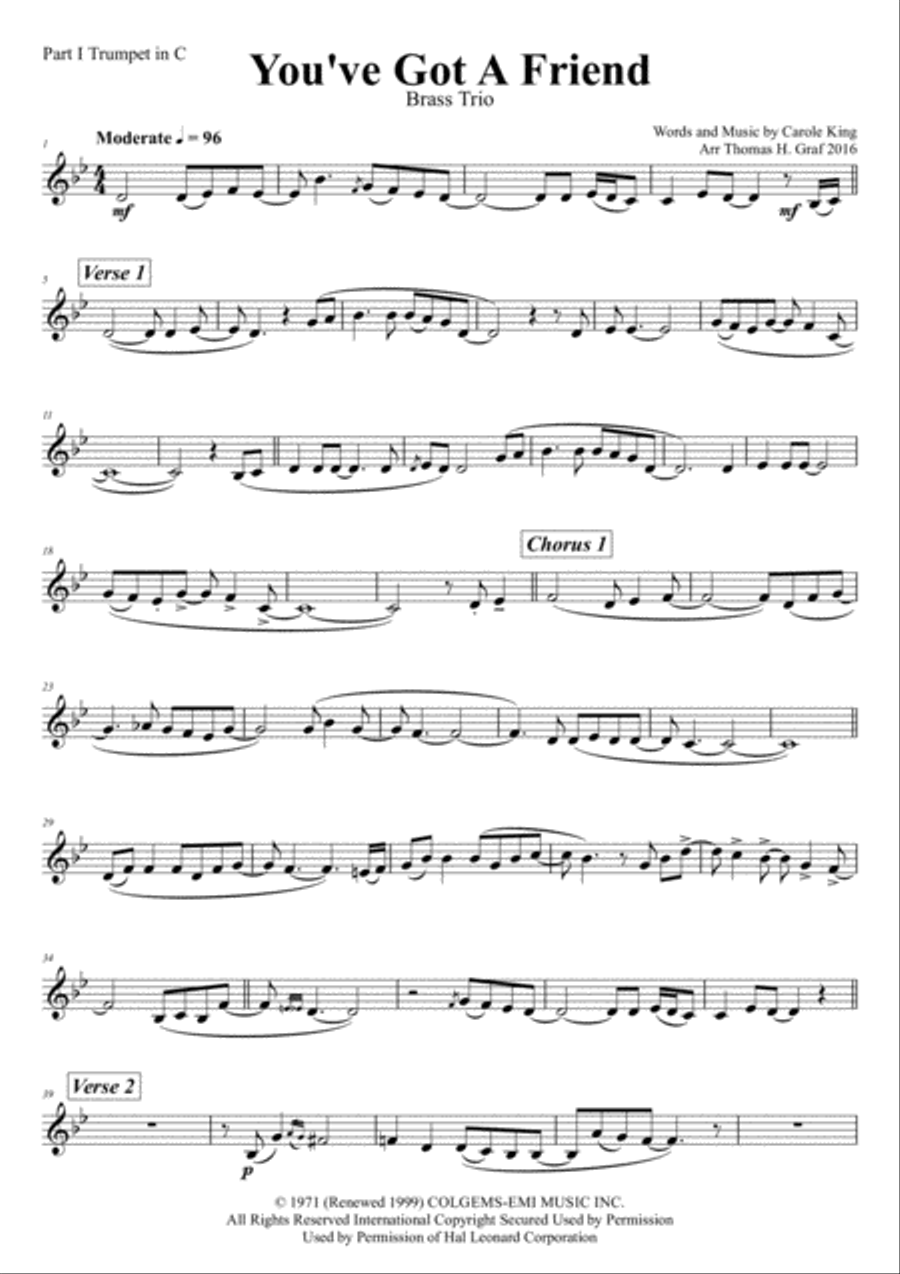 You've Got A Friend Euphonium scores gallery preview page 5