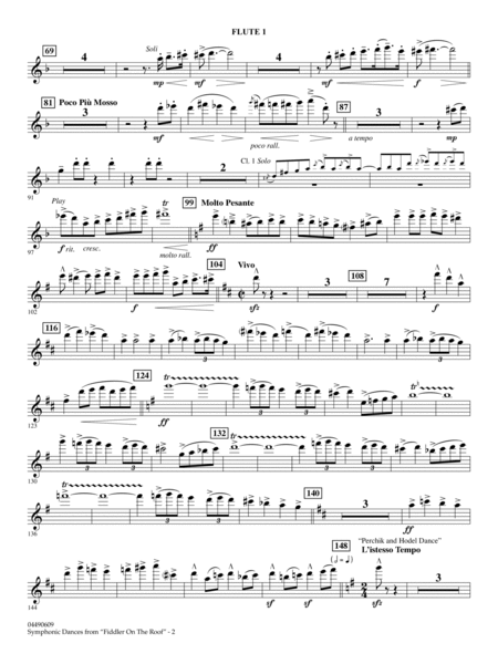 Symphonic Dances (from Fiddler On The Roof) (arr. Ira Hearshen) - Flute 1