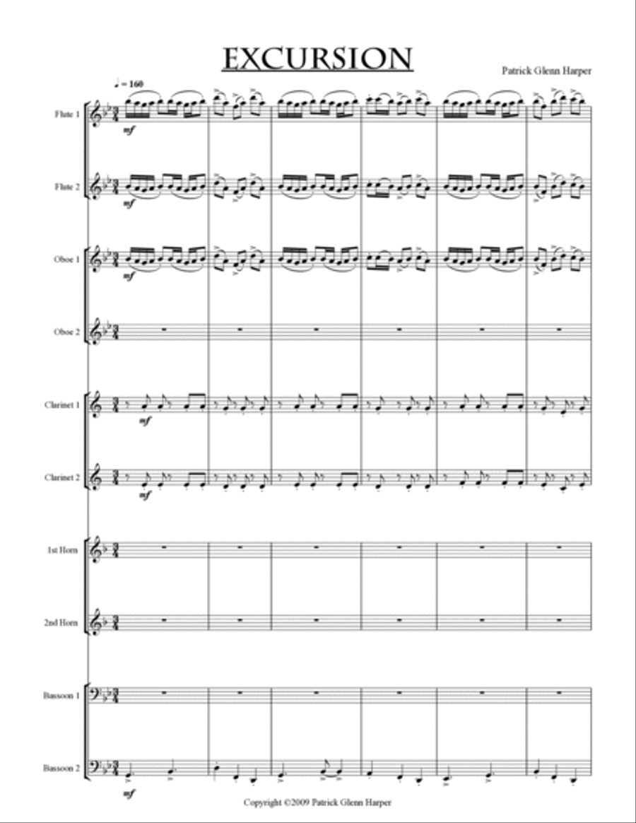 Excursion for Double Woodwind Quintet Woodwind Quintet scores gallery preview page 2