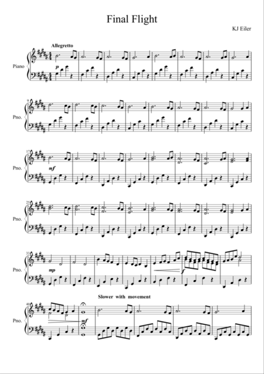 Final Flight Piano Solo scores gallery preview page 1