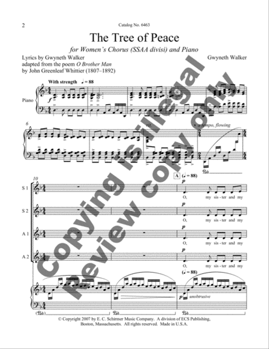 The Tree of Peace The Tree of Peace SSAA scores gallery preview page 8