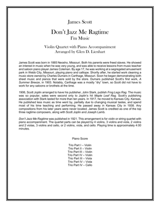 Book cover for Don't Jazz Me Ragtime